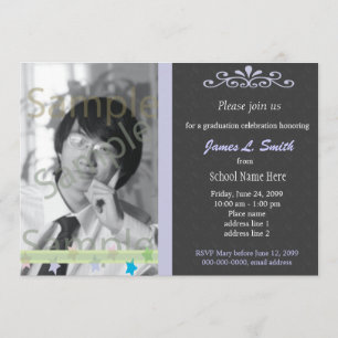 Invitación Elegante. genial foto graduación púrpura