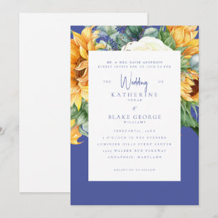 Invitación Elegante Girasol Boda Toscana Novia Padres II