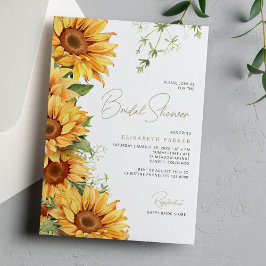 Invitación Elegante girasol florido vegetación floral ducha d