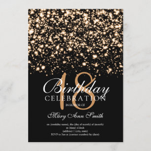 Invitación Elegante Glam de la Medianoche de la Fiesta de los