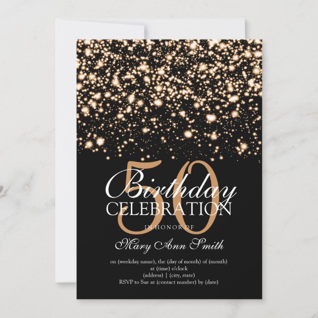 Invitación Elegante Glam de la Medianoche de la Fiesta de los (Anverso)