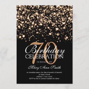 Invitación Elegante Glam de Medianoche de la Fiesta de los Añ