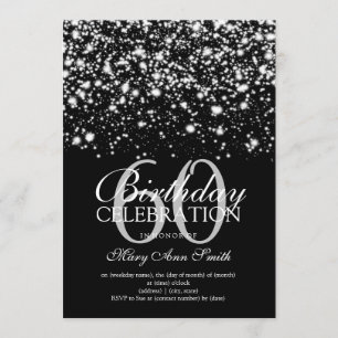 Invitación Elegante glam de medianoche, fiesta de cumpleaños 