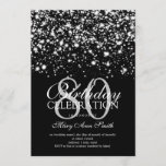 Invitación Elegante glam plateado de cumpleaños número 80<br><div class="desc">Elegante plantilla de invitación de 80 cumpleaños Silver Midnight Glam. Con luces de oro y chispas de oro.</div>