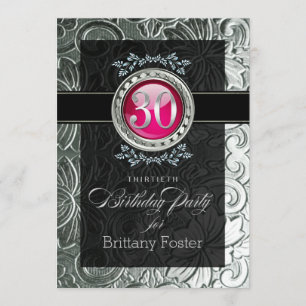 Invitación Elegante glamour Grabado en relieve cumpleaños núm
