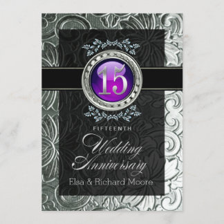 Invitación Elegante Glamour Repujado 15º Aniversario