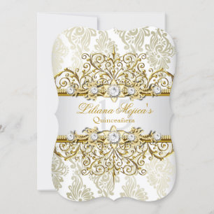 Invitación Elegante Glamour vintage de oro Quinceanera 2