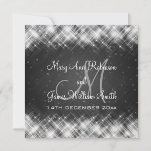 Invitación Elegante glamuroso matrimonio despierta a negro