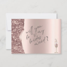 Invitación Elegante Glitter de Oro Rosa Script 