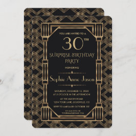 Invitación Elegante Gold Black Great Gatsby Birthday Party