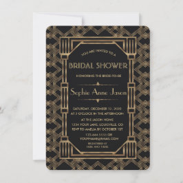 Invitación Elegante Gold Black Great Gatsby Bridal Shower