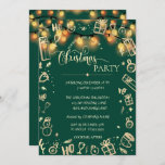 Invitación Elegante Gold Green, Fiesta de Navidades de la com<br><div class="desc">Elegantes invitaciones para fiestas de Navidades. Estas hermosas invitaciones a Navidades son perfectas para Navidades que invitan a cenar, invitaciones de intercambio de regalos de vacaciones, recaudaciones de fondos para Navidades, invitaciones para fiestas de vacaciones y otros eventos que se llevan a cabo durante el mes de diciembre. Utilice los...</div>