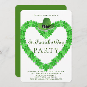 Invitación Elegante Gorra de Atractivo Verde St.Patrick Fiest