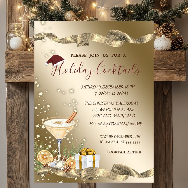 Invitación Elegante, Gorro de Santa, Cóctel de Naranja Navida (Subido por el creador)