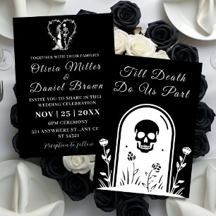 Invitación Elegante Gótico Negro Hasta La Muerte Nos Hace Bod