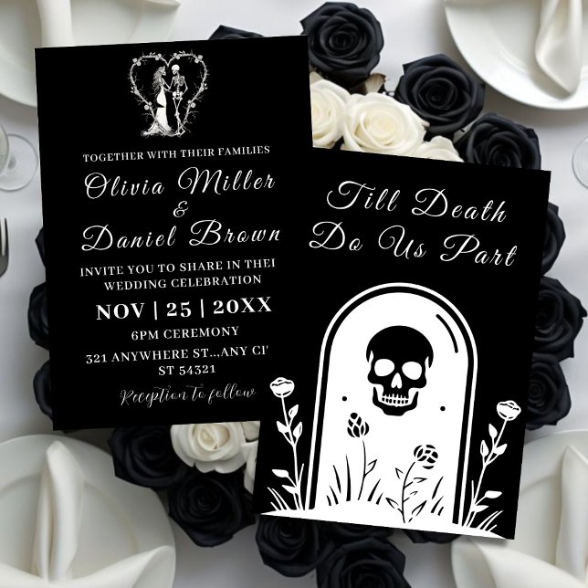 Invitación Elegante Gótico Negro Hasta La Muerte Nos Hace Bod (Subido por el creador)