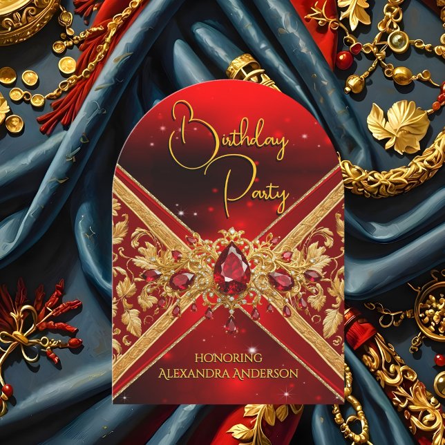 Invitación Elegante Grabado en relieve de Faux Jewel de oro r (Subido por el creador)