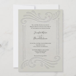 Invitación Elegante Grabado en relieve simple Boda de Alabast