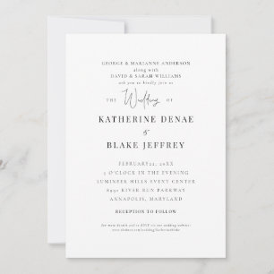 Invitación Elegante Gracia Ambos Padres Boda II