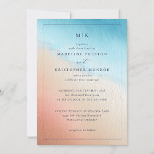 Invitación Elegante gradiente de acuarela en tonos pastel