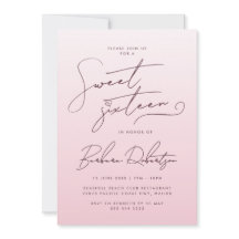 Elegante Gradiente de Rosa de Rubor Script Cumplec