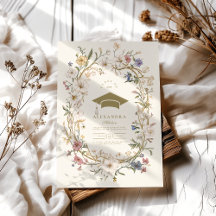 Elegante Graduación Botánica Floral Vintage