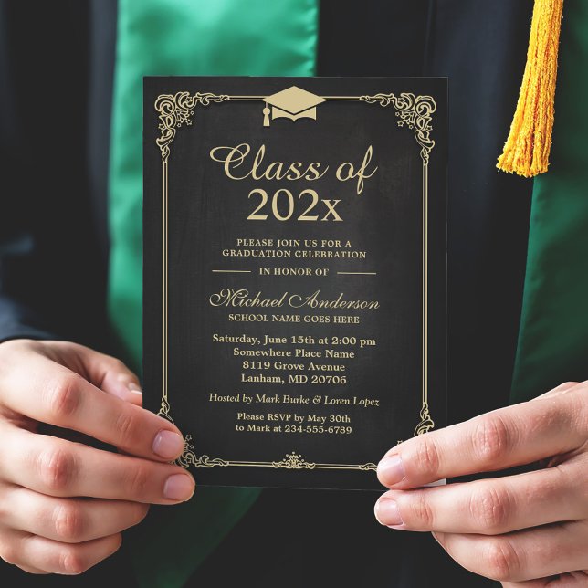Invitación Elegante Graduación Clásica (Subido por el creador)