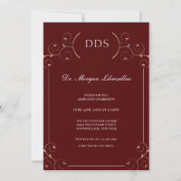 Elegante graduación DDS Gold Burgundy