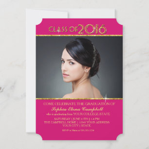 Invitación Elegante graduación de Faux Purpurina Confetti en