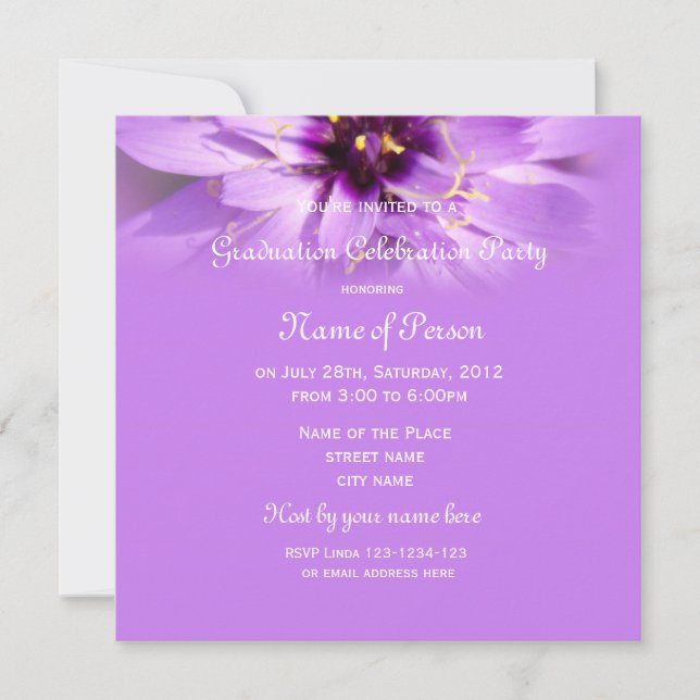 Invitación Elegante graduación de flores de margarita de boni (Anverso)
