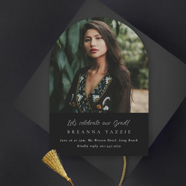Invitación Elegante Graduación de Foto Arco (Subido por el creador)