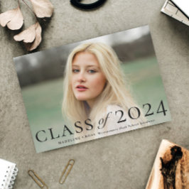 Invitación Elegante Graduación de Fotografía de Clase Graduad