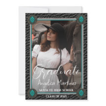 Elegante graduación de fotografía de cuero negro o