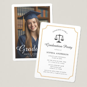 Invitación Elegante graduación de fotografía de Personalizabl