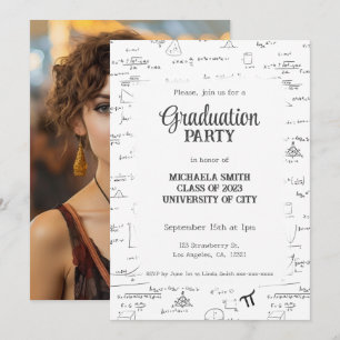 Invitación Elegante Graduación de Fotografía Matemática Con L