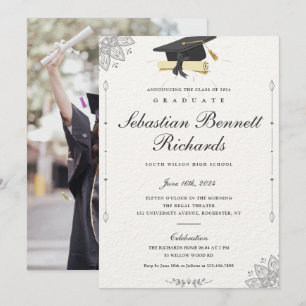 Invitación Elegante Graduación de Fotografías Clásicas