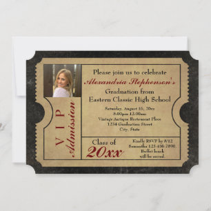 Invitación Elegante Graduación de fotografías de entrada de c