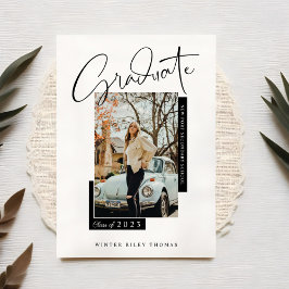 Invitación Elegante Graduación de Fotografías de Graduado