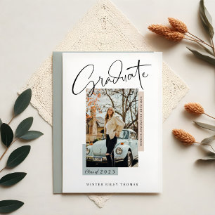 Invitación Elegante Graduación de Fotografías de Graduado