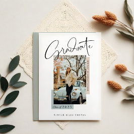 Invitación Elegante Graduación de Fotografías de Graduado