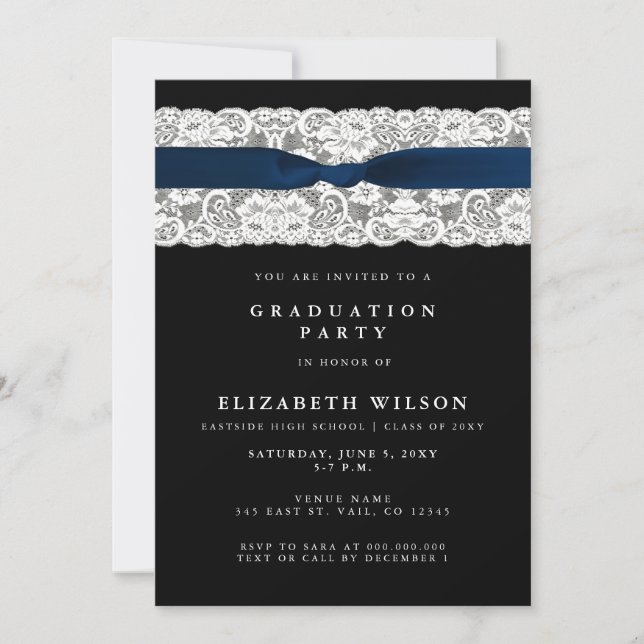 Invitación Elegante Graduación De Fotografías De La Armada (Anverso)