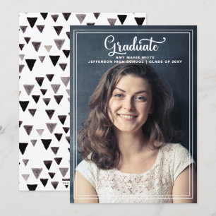Invitación Elegante Graduación De Fotografías Elegante Y Eleg