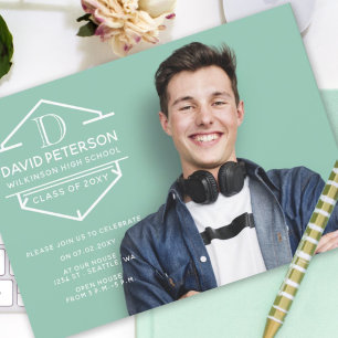 Invitación Elegante Graduación De Fotografías Elegante Y Eleg