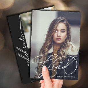 Invitación Elegante Graduación de Fotografías Grad