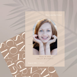 Invitación Elegante Graduación de fotos de gran tipo