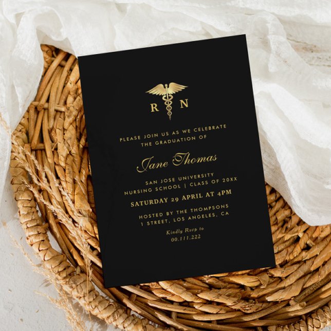 Invitación Elegante graduación de la escuela de enfermería (Subido por el creador)
