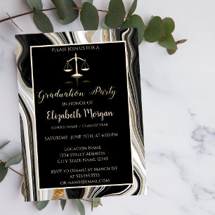 Invitación Elegante graduación de la facultad de derecho con