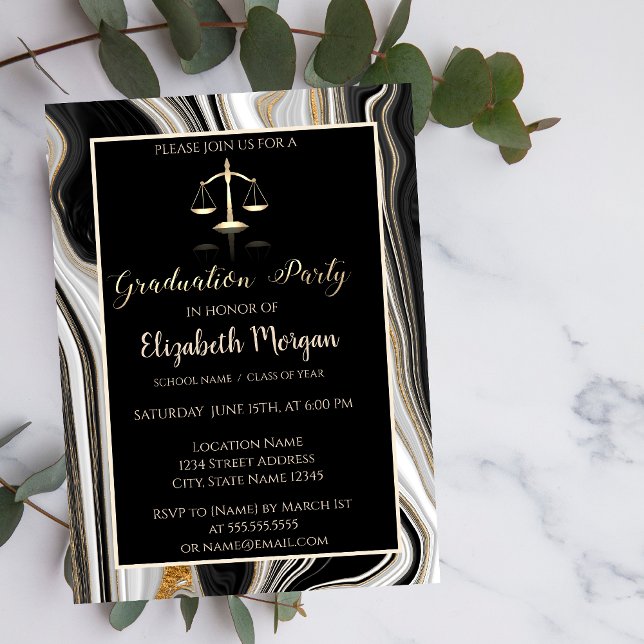 Invitación Elegante graduación de la Facultad de Derecho de M (Subido por el creador)