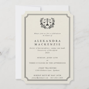 Invitación Elegante graduación de la Facultad de Derecho JD O