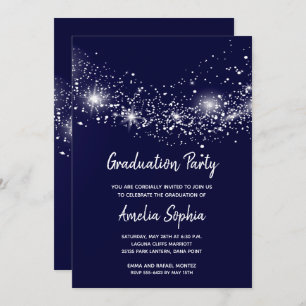 Invitación Elegante graduación de las Estrellas Azules de la